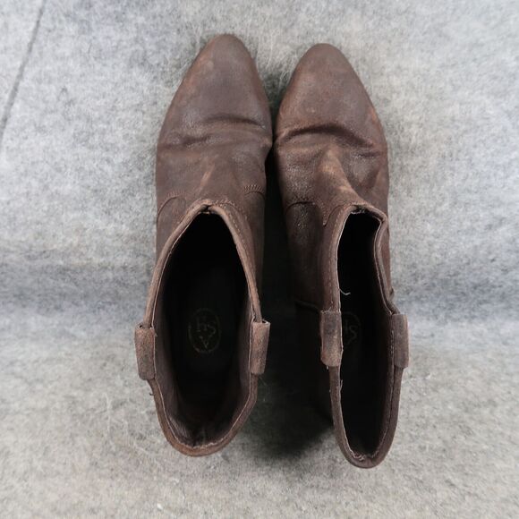 Ash Shoes Womens 40 Bootie Classic Leather Block Heel Pull On Jalouse Distressed - Picture 7 of 14